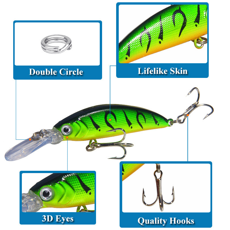 Popular Minnow Lure for Grave Robbers, 6g/7cm, Sinking, Realistic Fishing Bait, Hard