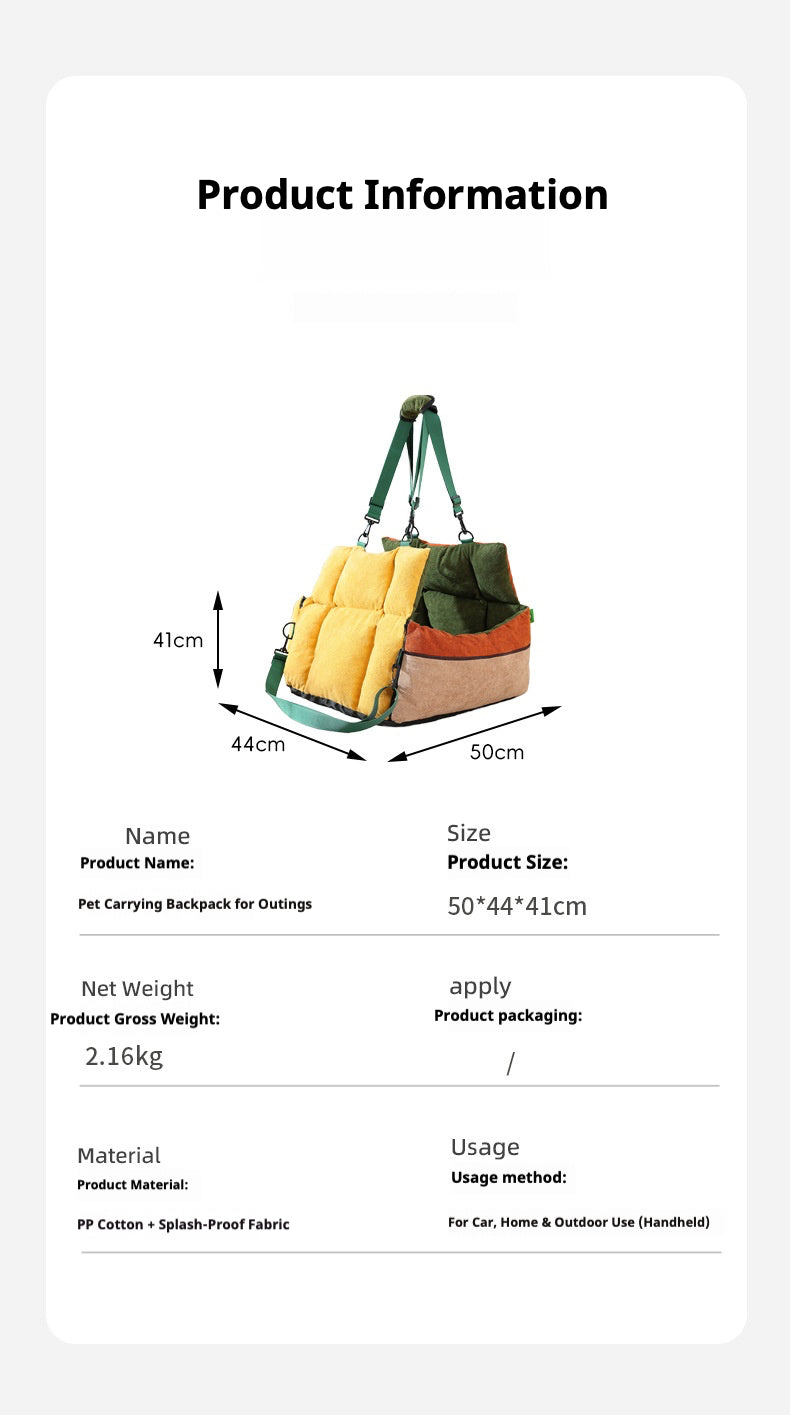 Pet car bag for dual use