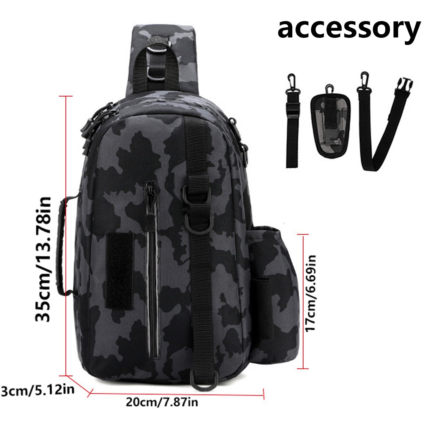 Multifunctional lure bag for storing fishing gear and rods, outdoor shoulder/crossbody fishing bag